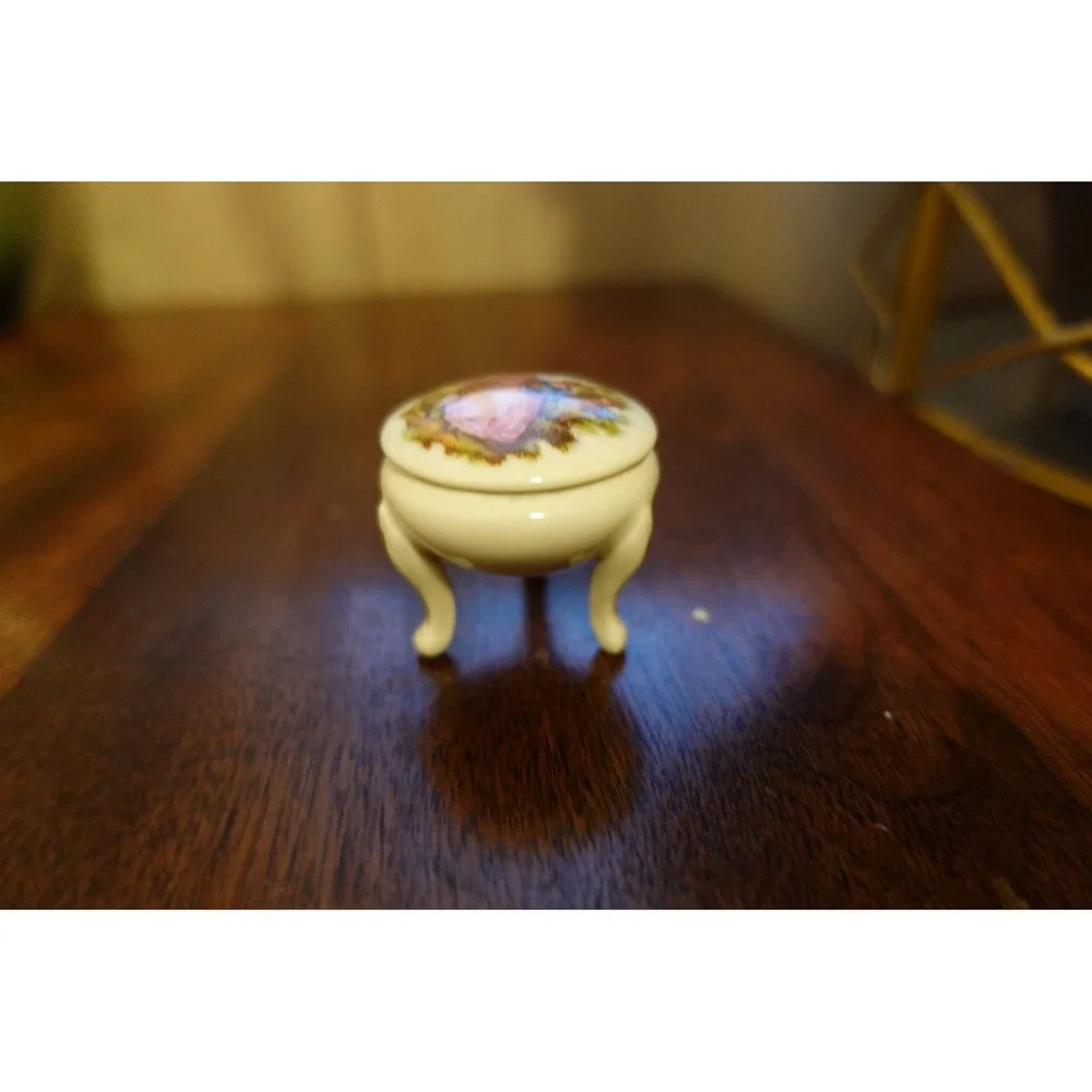 antique‎ Limoges France trinket box courting couple 2pc mini collectible